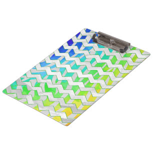 Pranchetas Zebra Chevron Rainbow e White Impressão