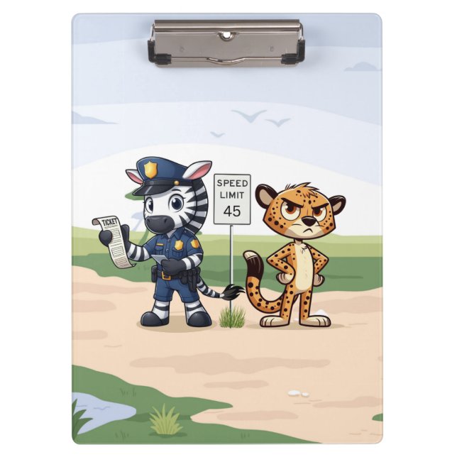 Pranchetas zebra e leopardo policiais fofos (Frente)