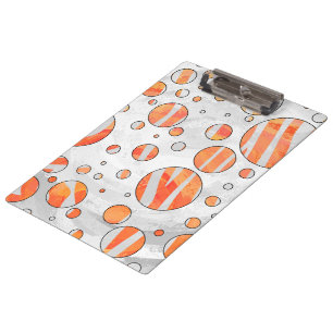 Pranchetas Zebra Orange e Impressão branca