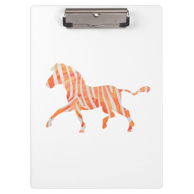 Pranchetas Zebra Orange e White Silhouette (Frente)