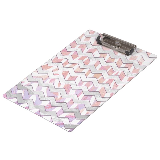 Pranchetas Zebra Rosa e White Chevron (Inclinado)