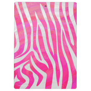 Pranchetas Zebra Rosa Quente e Silhueta Branca