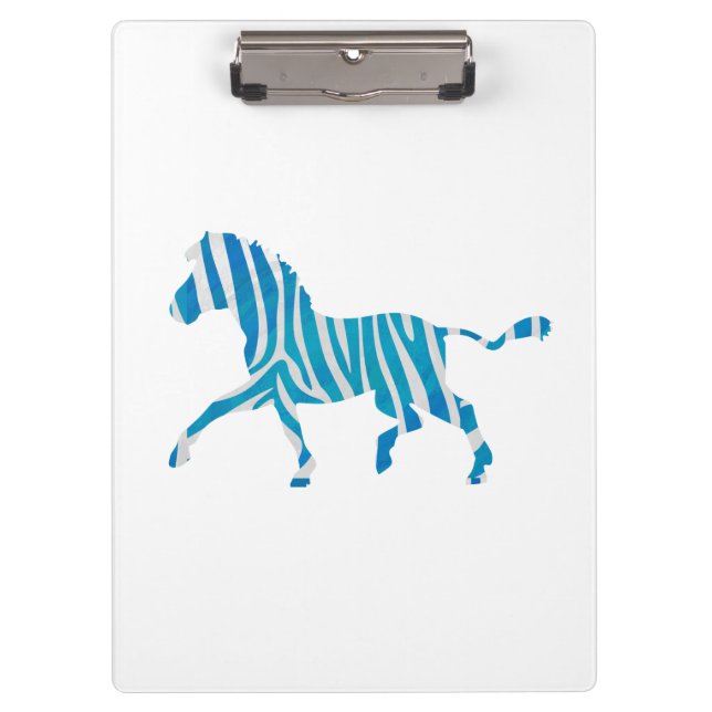 Pranchetas Zebra Silhouette Azul e Branco (Frente)