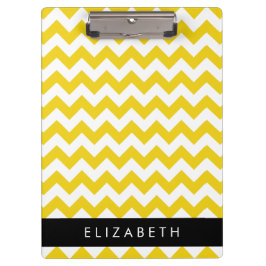 Pranchetas Zigzag Amarelo, Chevron Amarelo, Seu Nome