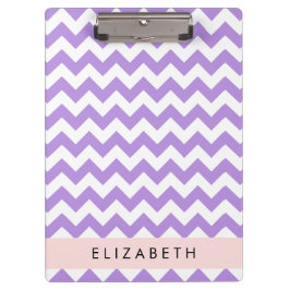 Pranchetas Zigzag Roxo, Chevron Roxo, Seu Nome