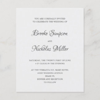 PRATA | BAIXO CUSTO Casamento Mínimo Elegante Simp