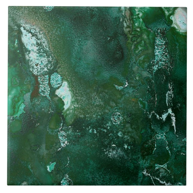 Prata brilhante e mármore verde da esmeralda da (Frente)