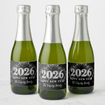 Prata Brilho Preto Feliz Ano Novo 2026