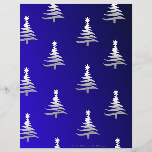 Prata das Árvores de Natal em Azul Cobalto (Frente)