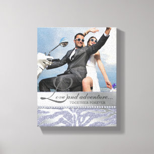 Prata de Canvas de Foto do Noivado de Casamento Ze