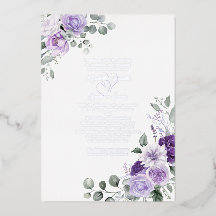 Prata de Casamento Floral Roxo Elegante