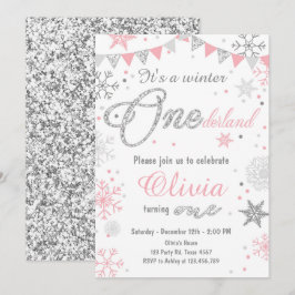 Prata do rosa do convite do aniversário de