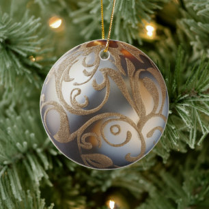 Prata e Enfeites de natal Dourado
