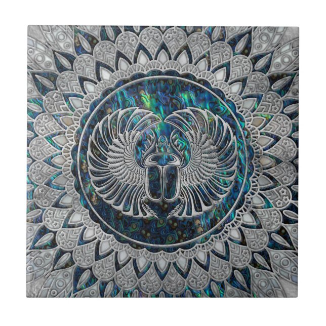 Prata e olmo egípcios do besouro do escaravelho (Frente)