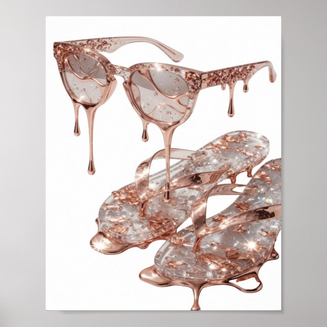 Prata Edgy ROSA ORO GLAMOUR Impressão (Frente)