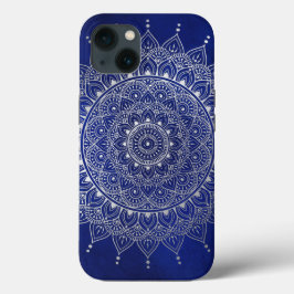 Prata elegante no Floral Azul Profundo Henna Manda
