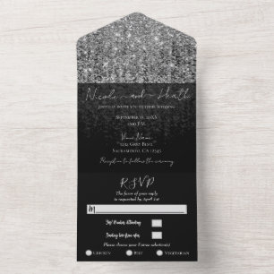 Prata Glam Glitter Moderno Chic Brilho Casamento