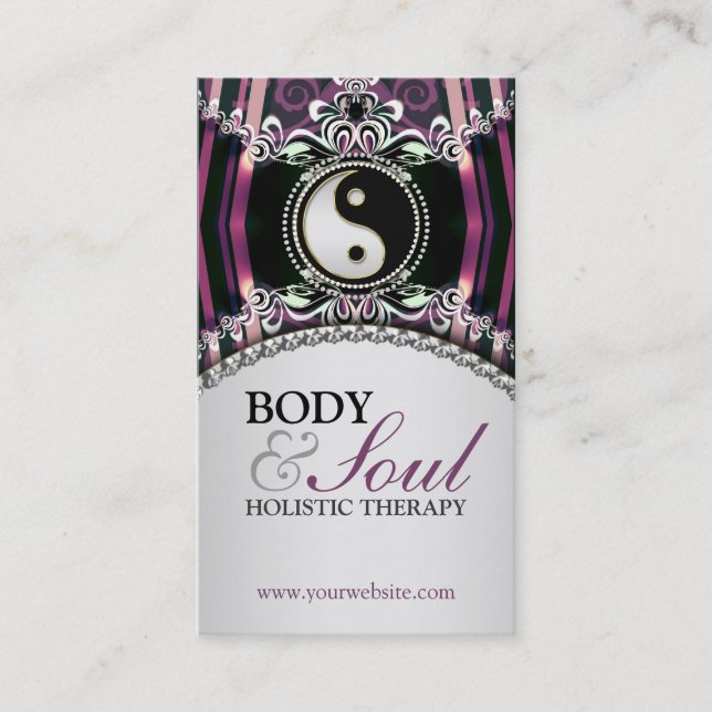 Prata púrpura Nova idade Yin Yang + Cartão de visi (Frente)