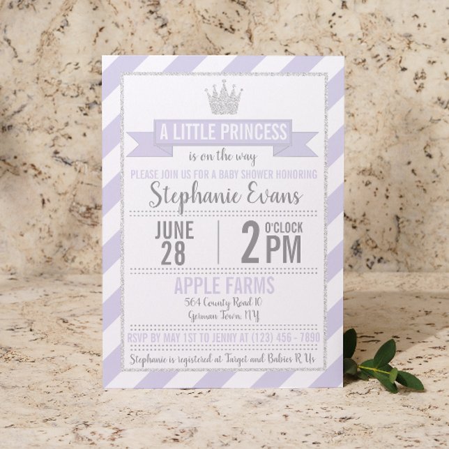 Prata Roxa - Princesa Glitter Convite de Aniversár (Criador carregado)