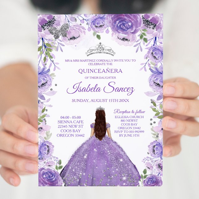 Prata Roxo Mexicano Charra Mis Quince Convite (Criador carregado)