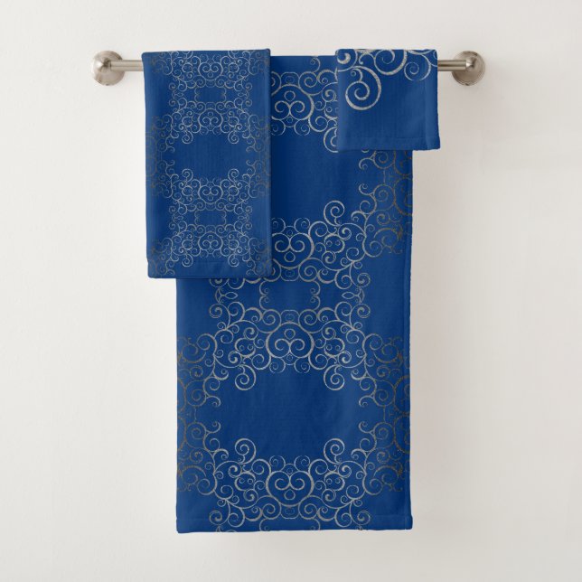 Prata suga toalha árabe Bath conjunto (Insitu)