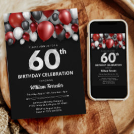 Prata Vermelha Negra e 60º Convite de Aniversário