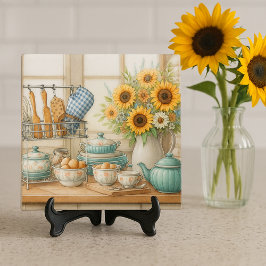 Prateleira de Cozinha Decorativa com Girassóis