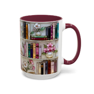 Prateleira de Vidro Estampado Caneca   Presente pa