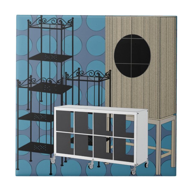 Prateleiras de móveis Ikea prateleiras azuis (Frente)