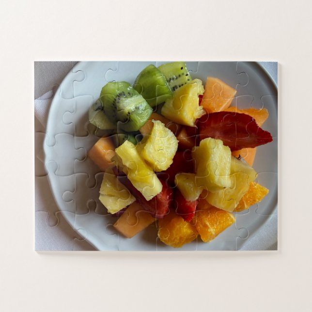 Prato de Frutas Iluminado pelo Sol | Quebra-Cabeça (Horizontal)