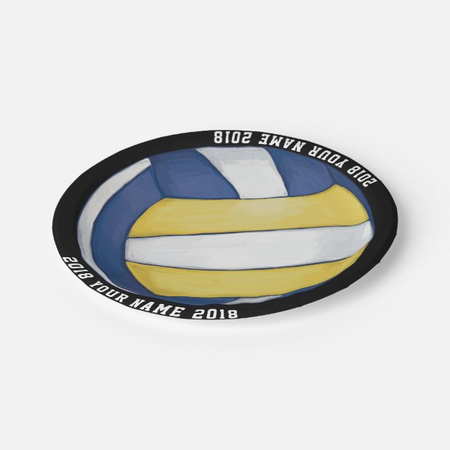 Prato De Papel 08de12 Volleyballl Custom Party Plate (Inclinado)