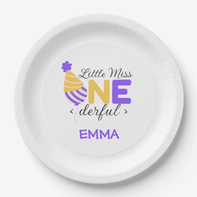 Prato De Papel 1º aniversário maravilhoso (Frente)