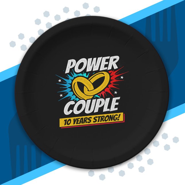 Prato De Papel 10º Aniversário Casou-se com Casais de 10 Anos (Criador carregado)