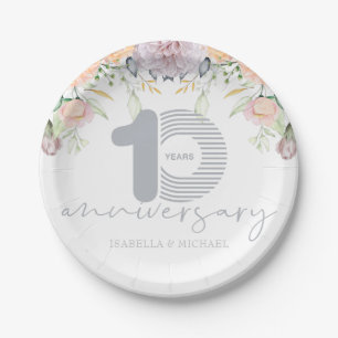 Prato De Papel 10º aniversário de casamento Fala