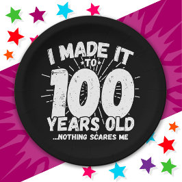 Prato De Papel 100 anos de idade Sarcástico Meme Engraçado 100º a