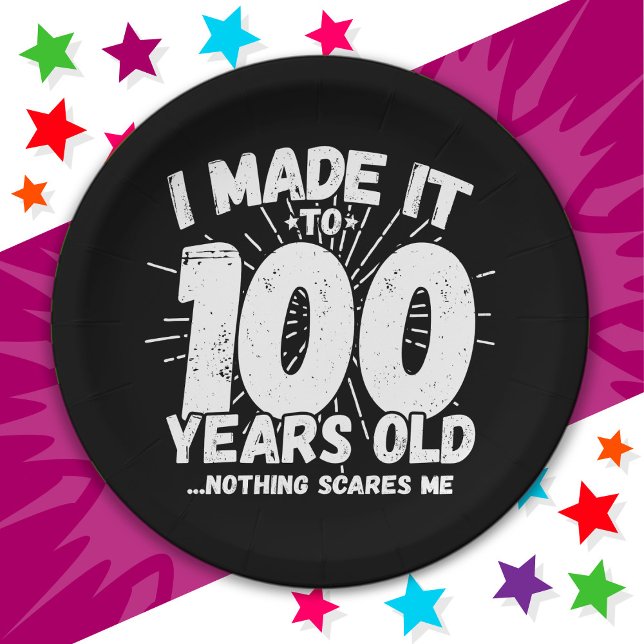 Prato De Papel 100 anos de idade Sarcástico Meme Engraçado 100º a (Criador carregado)