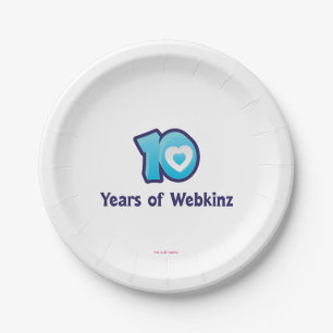 Prato De Papel 10 anos de logotipo de Webkinz