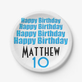 Prato De Papel 10o Placas de papel personalizadas festa de