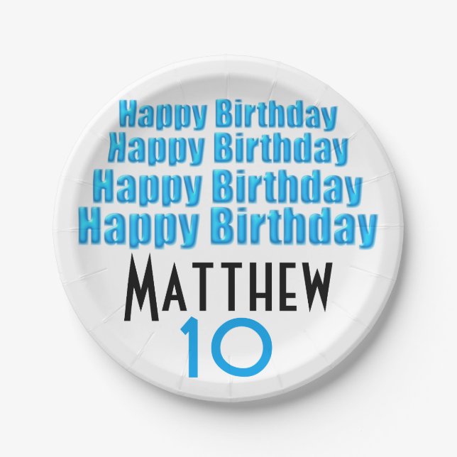 Prato De Papel 10o Placas de papel personalizadas festa de (Frente)