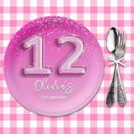 Prato De Papel 12th Birthday Girl Party – Pink Balloon Theme