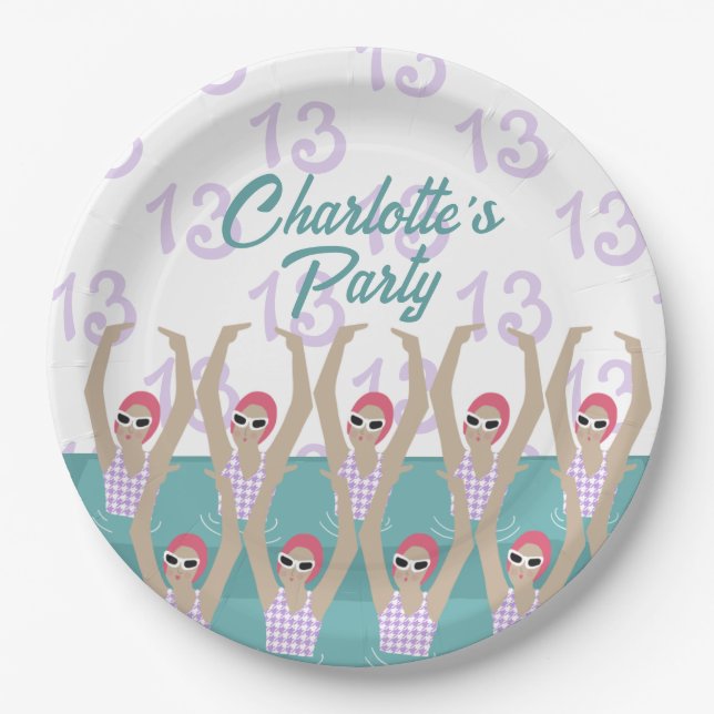 Prato De Papel 13 de Nadadores Artísticos Modernos (Frente)