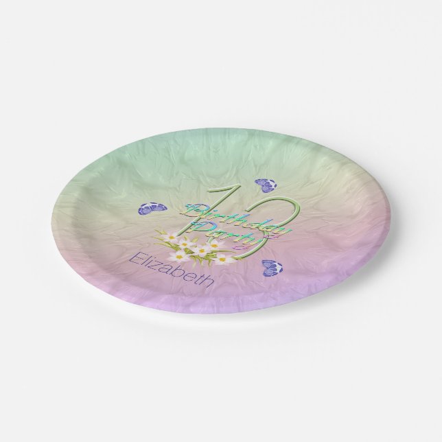 Prato De Papel 13o Borboletas e Wildflowers da festa de (Inclinado)