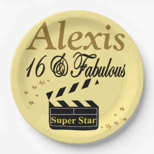 PRATO DE PAPEL 16 PLATAS PERSONALIZADAS FABULOSAS SUPER STAR