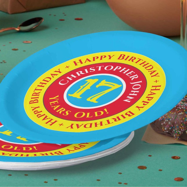 Prato De Papel 17ª Festa de aniversário de placas de papel (Criador carregado)