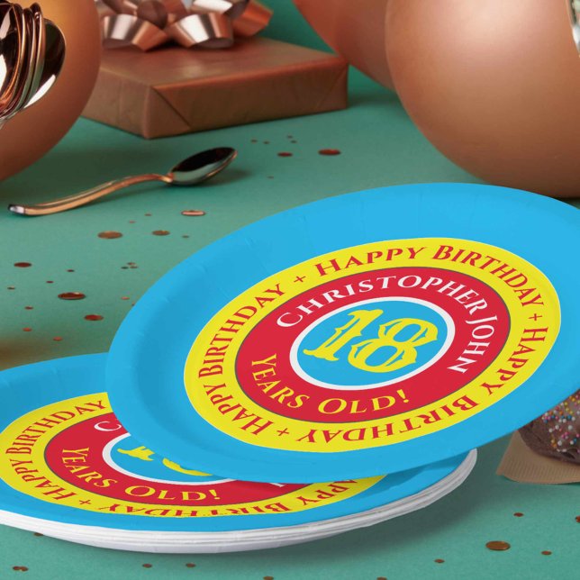 Prato De Papel 18ª Festa de aniversário de placas de papel (Criador carregado)