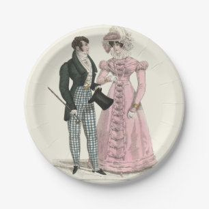 Prato De Papel 1823 Moda Mulher do Homem de Casamento Antiquado