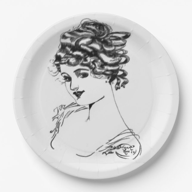 Prato De Papel 1917 Art Nouveau Tinta Desenhada Pelo Meu Livro Do (Frente)