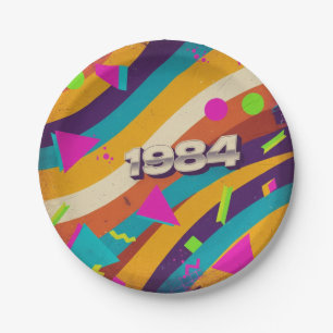 Prato De Papel 1984 - Retro Vintage 80s Neon Geométrico -