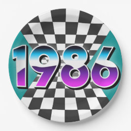 Prato De Papel 1986 40th Birthday Retro Vintage Party Decor