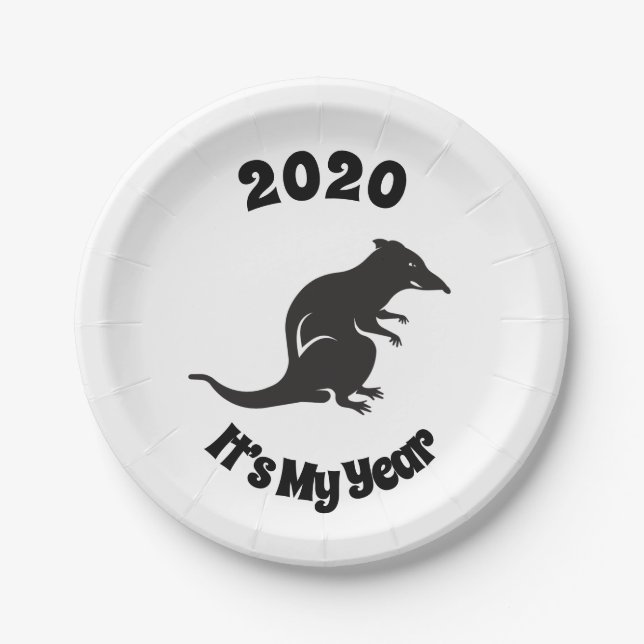 Prato De Papel 2020 Meu Ano Rato (Frente)